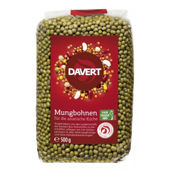 Fasole mung bio 500g Fairtrade, DAVERT