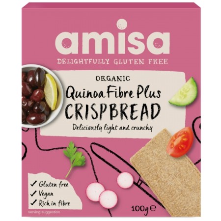 Crispbread (painici) cu quinoa Fibre Plus fara gluten bio 100g Amisa Crispbread (painici) cu quinoa Fibre Plus fara gluten bio 100g Amisa