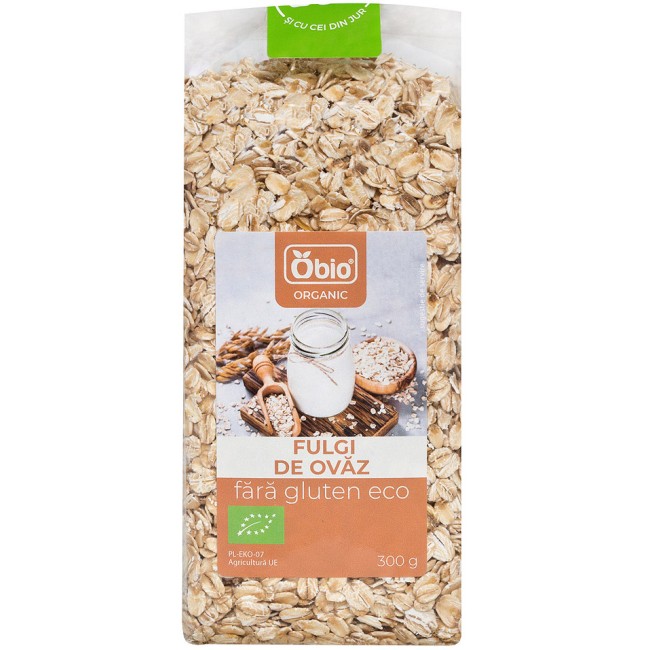 Fulgi de ovaz fara gluten bio 300g Obio