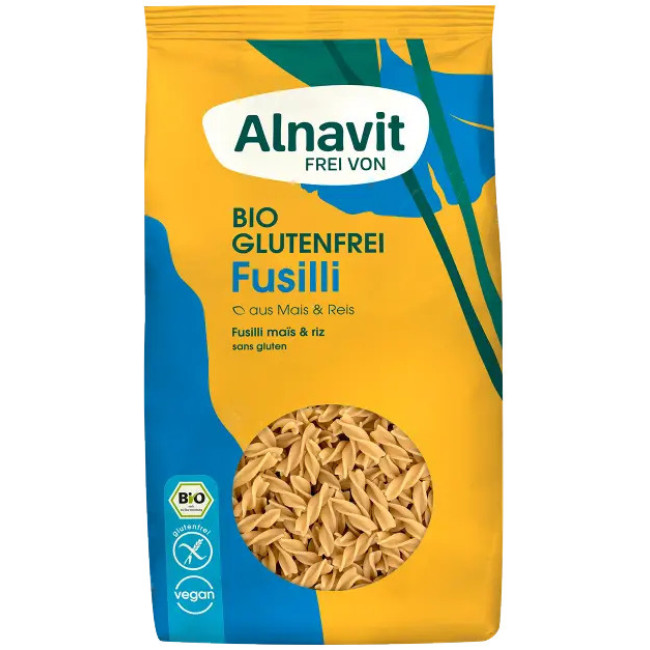 Fusilli din porumb si orez fara gluten bio 500g Alnavit Fusilli din porumb si orez fara gluten bio 500g Alnavit