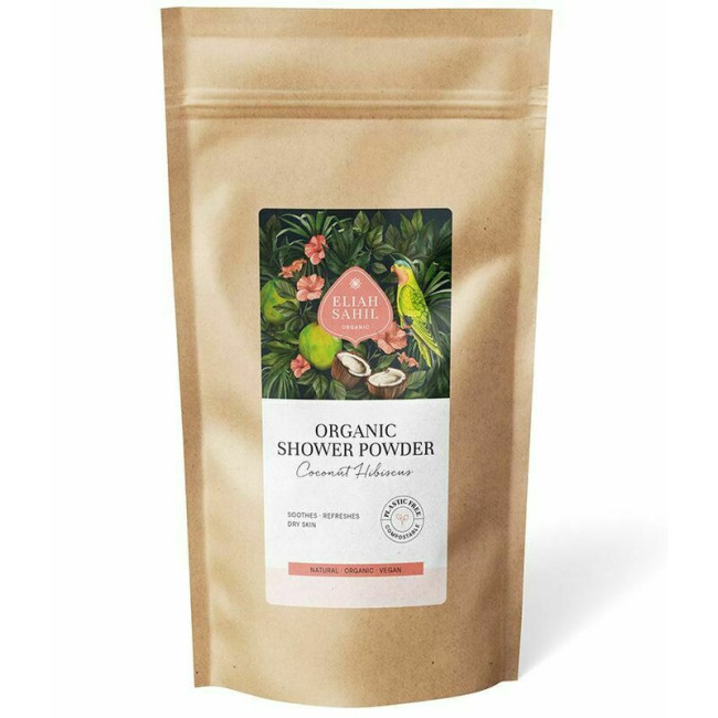 Gel de dus pudra cu cocos si hibiscus bio 250g refill Eliah Sahil