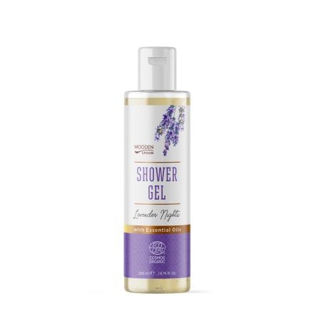 Gel de dus cu lavanda, Lavender Nights, bio, 200ml, Wooden Spoon Gel de dus cu lavanda, Lavender Nights, bio, 200ml, Wooden Spoon