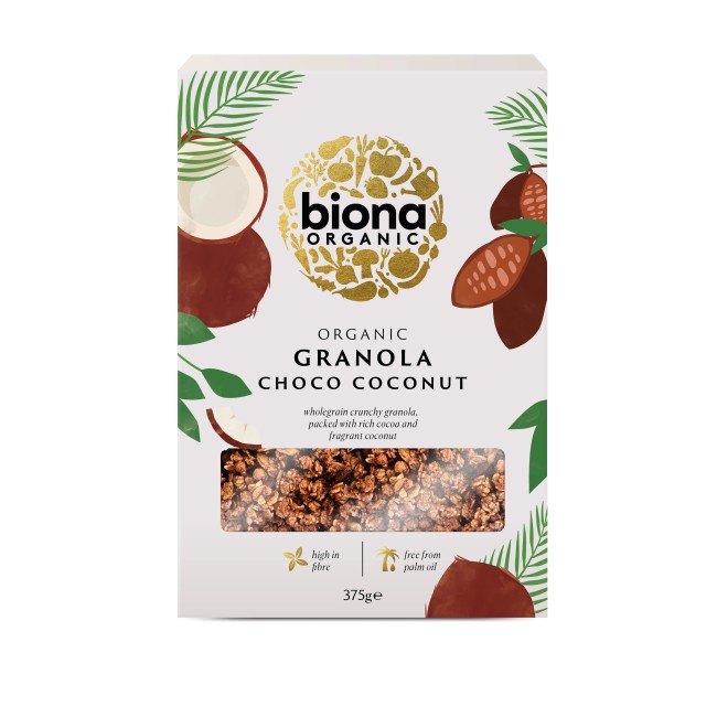 Granola cu ciocolata si cocos bio 375g Biona