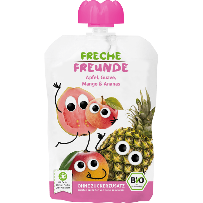 Piure de mere, guava, mango si ananas eco 100g Erdbar