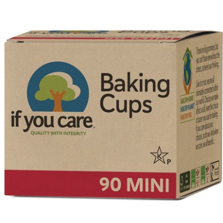 Hartie de copt briose nealbita, fara clor, compostabila, 90 buc., MINI, If You Care Hartie de copt briose nealbita, fara clor, compostabila, 90 buc., MINI, If You Care
