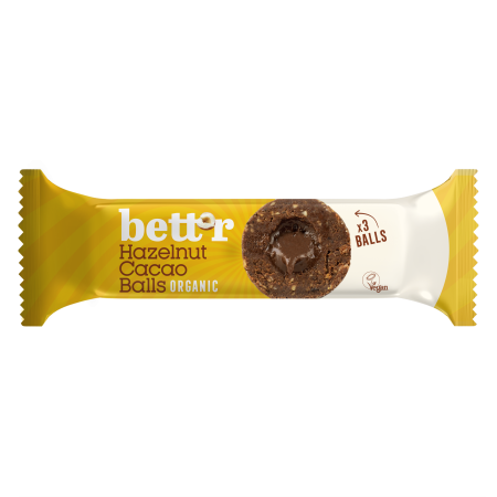 Bilute cu umplutura de cacao si alune de padure, bio, 3x15g, Bettr Bilute cu umplutura de cacao si alune de padure, bio, 3x15g, Bettr