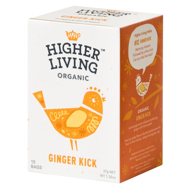 Ceai GINGER KICK eco, 15 plicuri, Higher Living