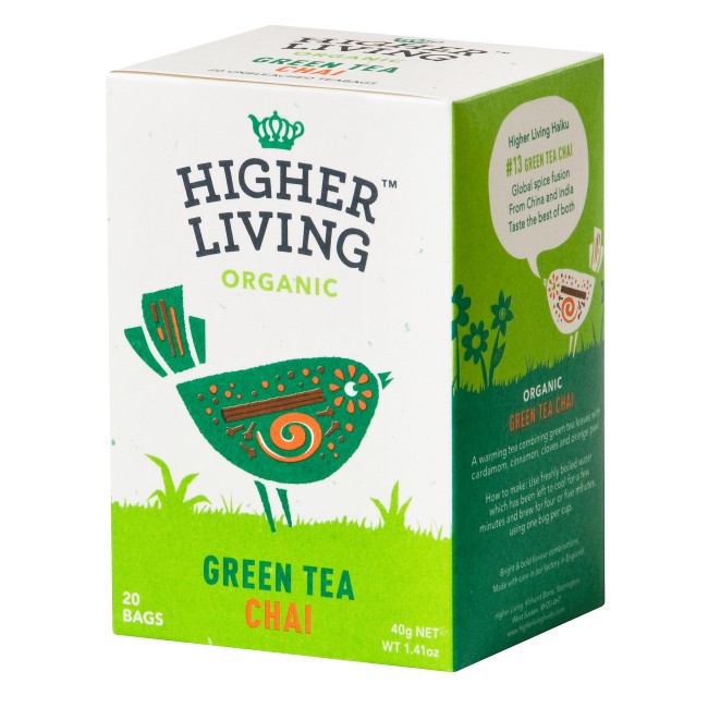 Ceai verde - CHAI - eco, 20 plicuri, Higher Living