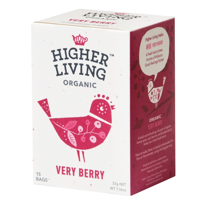Ceai de fructe VERY BERRY eco, 15 plicuri, Higher Living