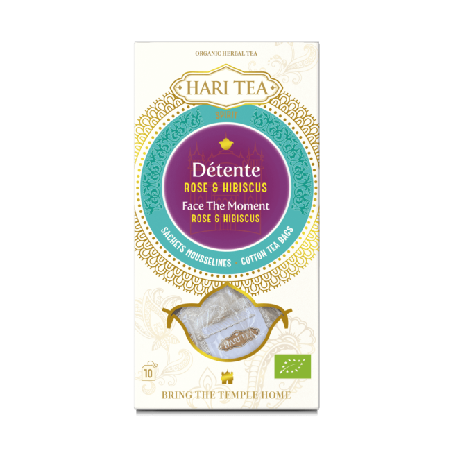 Ceai premium Hari Tea - Face the Moment - trandafiri si hibiscus bio 10dz