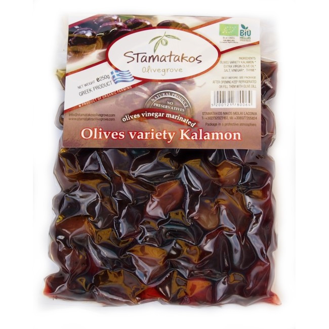Masline Kalamata vidate marinate in otet bio 250g Stamatakos Masline Kalamata vidate marinate in otet bio 250g Stamatakos