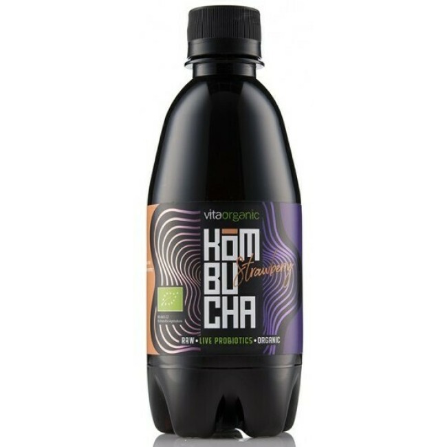 Kombucha cu capsuni bio 330 ml Vita Organic Kombucha cu capsuni bio 330 ml Vita Organic