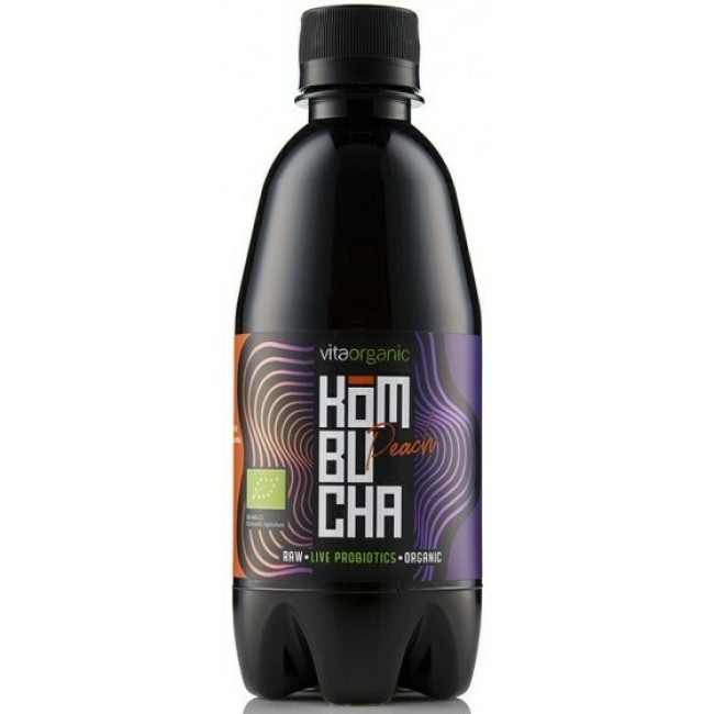 Kombucha cu piersici bio 330 ml Vita Organic Kombucha cu piersici bio 330 ml Vita Organic