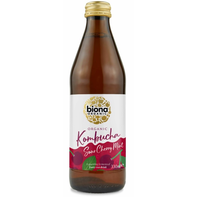 Kombucha cu visine si menta bio 330ml Biona