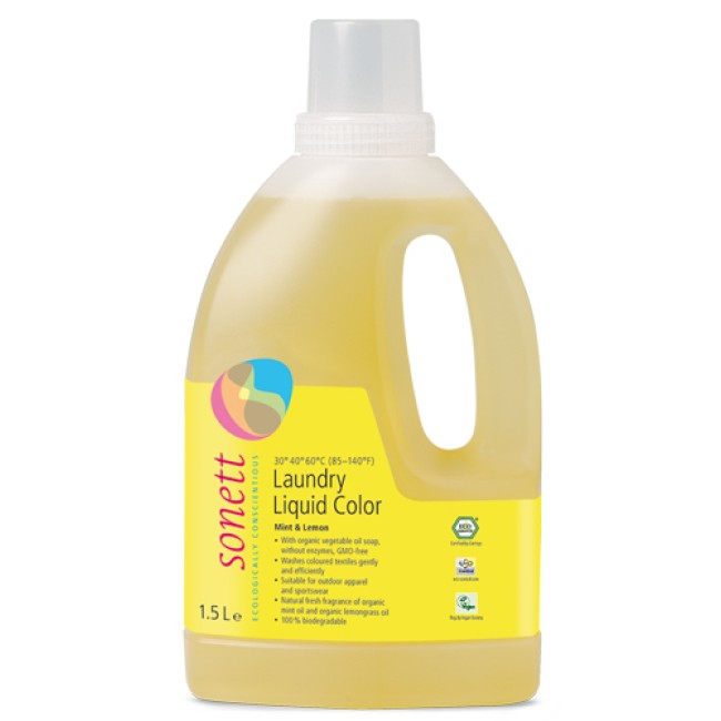 DETERGENT ECOLOGIC LICHID PT. RUFE COLORATE - MENTA SI LAMAIE 1.5L Sonett