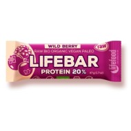 Lifebar baton proteic cu fructe de padure raw bio 47g