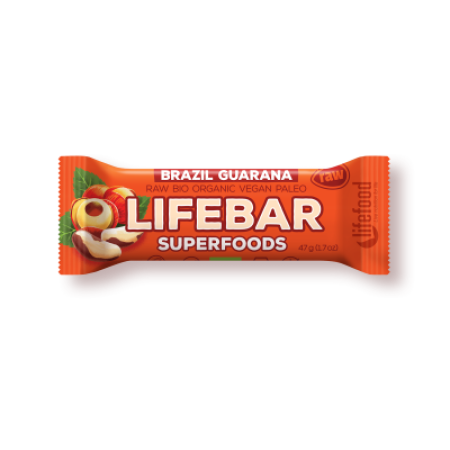 Lifebar plus baton cu guarana si nuci braziliene eco 47g Lifebar plus baton cu guarana si nuci braziliene eco 47g