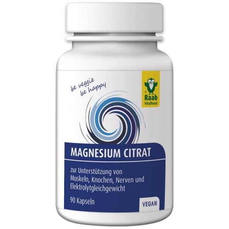 Citrat de magneziu 600mg, 90 capsule vegane RAAB Citrat de magneziu 600mg, 90 capsule vegane RAAB