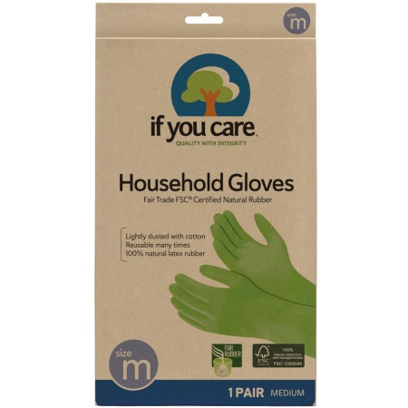 Manusi din cauciuc natural, uz casnic, marimea M, If You Care Manusi din cauciuc natural, uz casnic, marimea M, If You Care