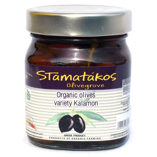 Masline Kalamata cu continut redus de sare bio 290g Stamatakos Masline Kalamata cu continut redus de sare bio 290g Stamatakos