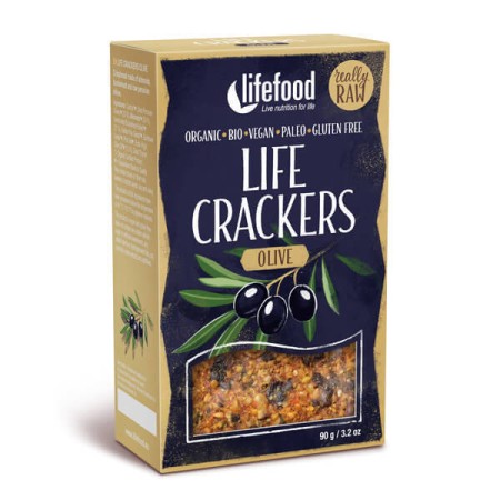 LIFECRACKERS cu masline raw eco 90g LIFECRACKERS cu masline raw eco 90g