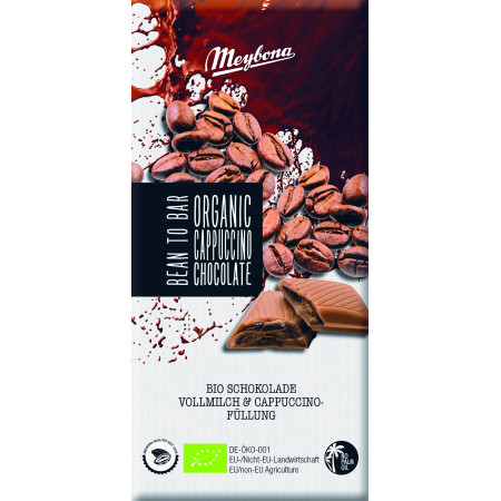 Ciocolata cu lapte si crema de cappuccino, bio, 100g, Meybona Ciocolata cu lapte si crema de cappuccino, bio, 100g, Meybona