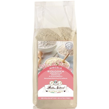 Mix de fainuri fara gluten pentru paine, pizza, deserturi, fara drojdie, bio, 250g Pasta Natura Mix de fainuri fara gluten pentru paine, pizza, deserturi, fara drojdie, bio, 250g Pasta Natura