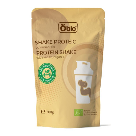Shake proteic cu vanilie bio 300g Obio