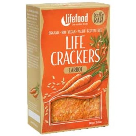LIFECRACKERS cu morcovi raw eco 80g LIFECRACKERS cu morcovi raw eco 80g
