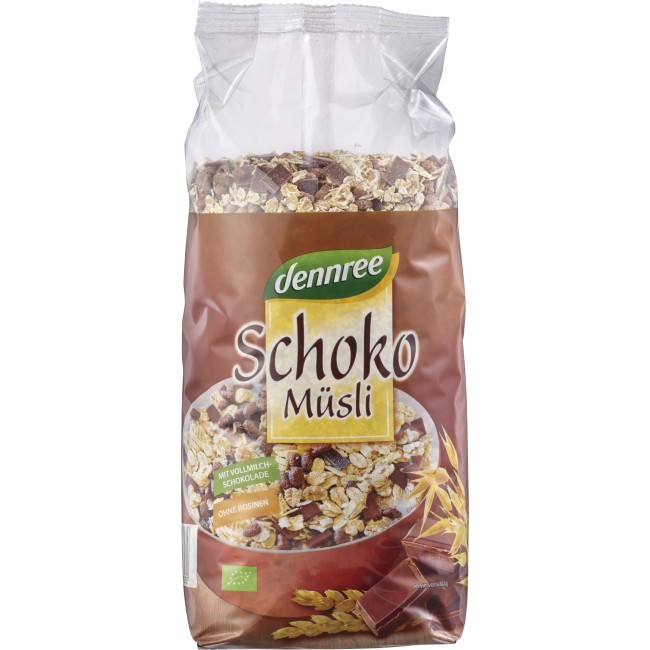 Musli cu ciocolata bio 750g, Dennree