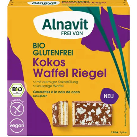 Napolitane cu cocos fara gluten bio 75g Alnavit