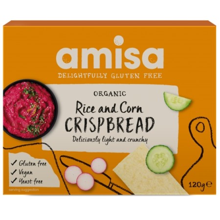 Crispbread (painici) din orez si porumb fara gluten bio 120g Amisa Crispbread (painici) din orez si porumb fara gluten bio 120g Amisa