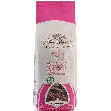 Paste din faina de sorg cu sfecla rosie bio fara gluten, 250g Pasta Natura Paste din faina de sorg cu sfecla rosie bio fara gluten, 250g Pasta Natura