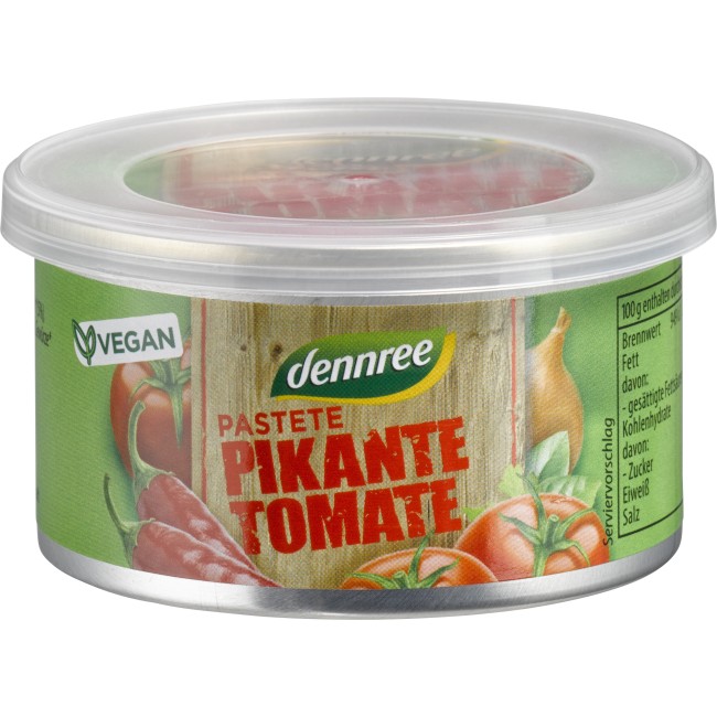 Pasta vegana cu rosii, picant, bio 125g Dennree Pasta vegana cu rosii, picant, bio 125g Dennree