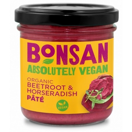 Crema tartinabila cu sfecla rosie si hrean eco 130g Bonsan Crema tartinabila cu sfecla rosie si hrean eco 130g Bonsan