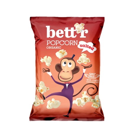 Popcorn cu sare bio 60g Bettr Popcorn cu sare bio 60g Bettr