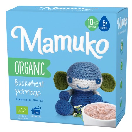 Porridge din hrisca bio, 6+ luni, 200g Mamuko Porridge din hrisca bio, 6+ luni, 200g Mamuko