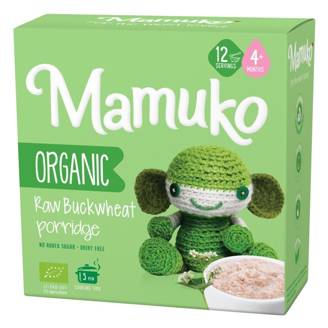 Porridge din hrisca raw bio, 4+ luni, 200g Mamuko