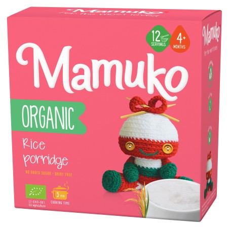 Porridge din orez bio, 4+ luni, 200g Mamuko Porridge din orez bio, 4+ luni, 200g Mamuko