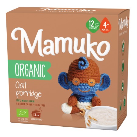 Porridge din ovaz bio, 4+ luni, 200g Mamuko Porridge din ovaz bio, 4+ luni, 200g Mamuko