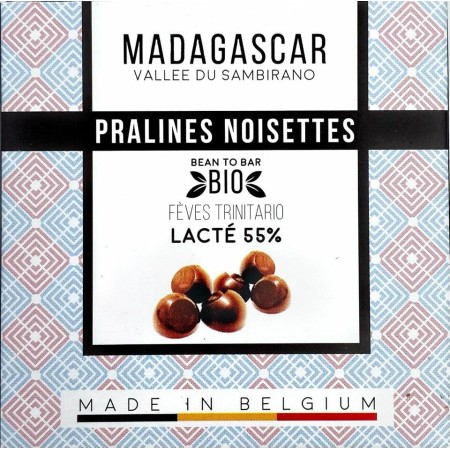 Praline belgiene artizanale cu alune de padure, Madagascar, eco 75g, Millesime Praline belgiene artizanale cu alune de padure, Madagascar, eco 75g, Millesime