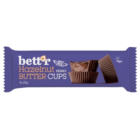 Praline cu crema de alune de padure bio 3x13g Bettr Praline cu crema de alune de padure bio 3x13g Bettr
