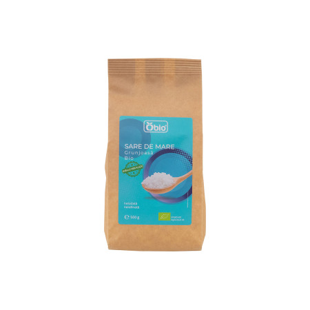 Sare de mare grunjoasa bio 500g Obio