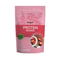 Shake proteic capsuni si cocos bio 450g Dragon Superfoods - 50% proteine