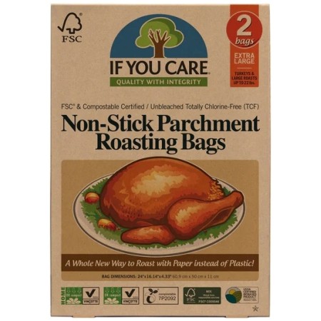 Pungi pentru copt nealbite, fara clor, compostabile, Extra Large, 2 buc., If You Care Pungi pentru copt nealbite, fara clor, compostabile, Extra Large, 2 buc., If You Care