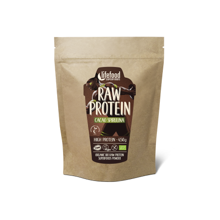 Pudra proteica Cacao Spirulina Superfood raw bio 450g Lifefood Pudra proteica Cacao Spirulina Superfood raw bio 450g Lifefood