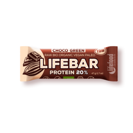 Lifebar plus baton cu ciocolata si proteine raw eco 47g Lifebar plus baton cu ciocolata si proteine raw eco 47g