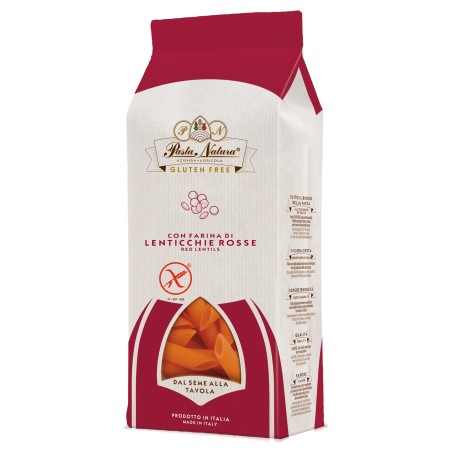 Penne din linte rosie bio fara gluten 250g Pasta Natura Penne din linte rosie bio fara gluten 250g Pasta Natura