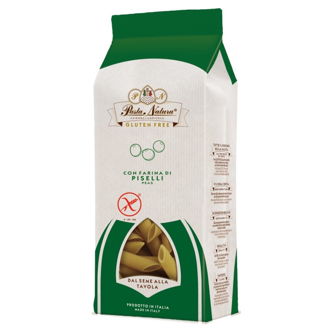 Penne din mazare verde bio fara gluten 250g Pasta Natura