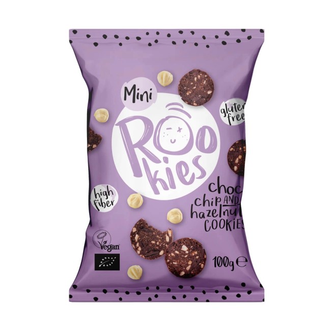 ROOKIES - mini cookies cu ciocolata si alune bio 100g